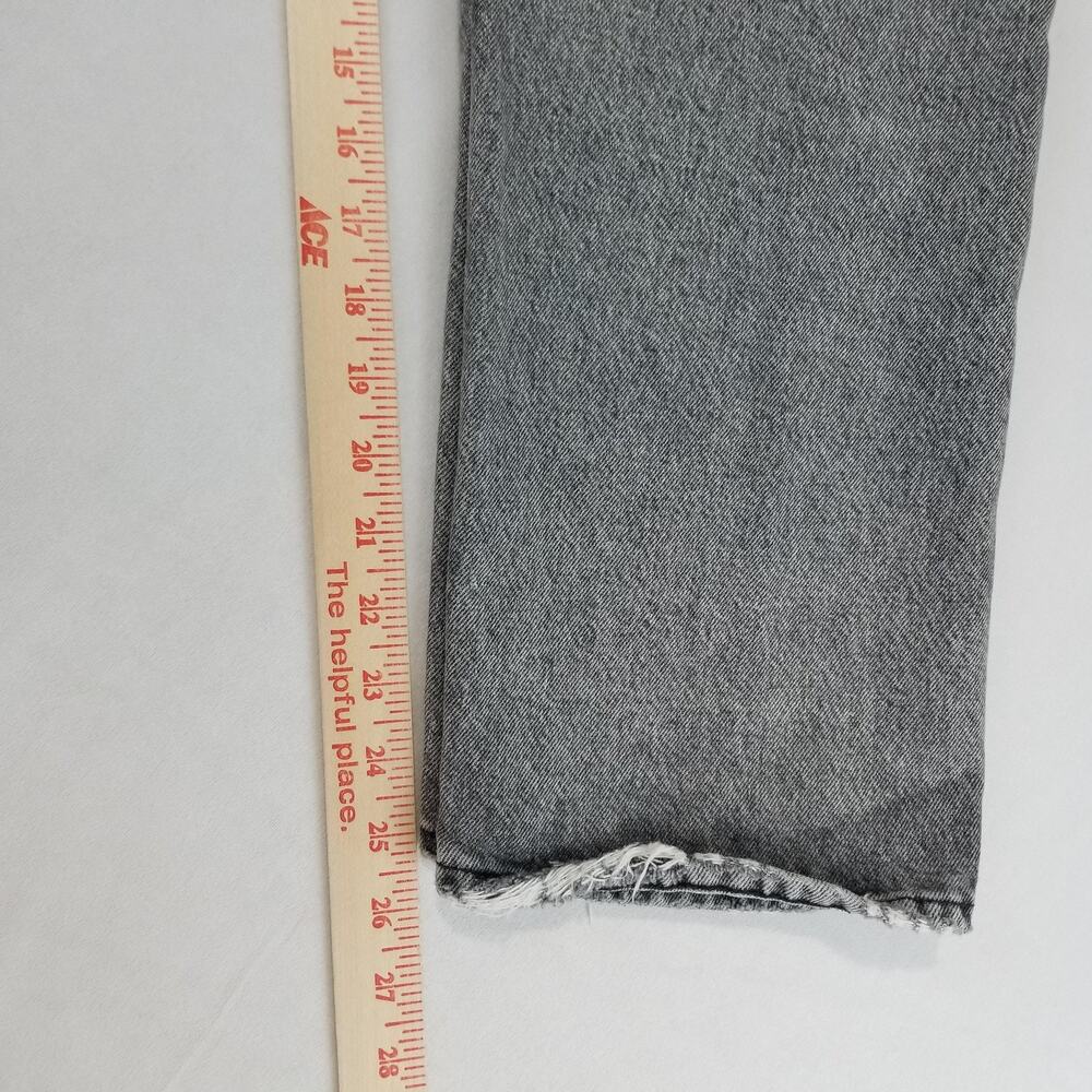 AGOLDE 90s Crop Jeans Womens 27 Gray High Rise Straight Raw Hem Organic - Picture 10 of 11